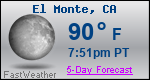 Weather Forecast for El Monte, CA