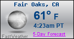Weather Forecast for Fair Oaks, CA