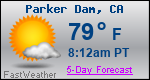 Weather Forecast for Parker Dam, CA