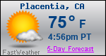 Weather Forecast for Placentia, CA