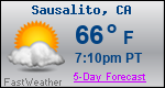 Weather Forecast for Sausalito, CA