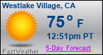 Weather Forecast for Westlake Village, CA