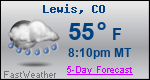 Weather Forecast for Lewis, CO