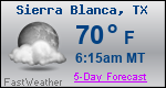 Weather Forecast for Sierra Blanca, TX