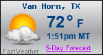 Weather Forecast for Van Horn, TX