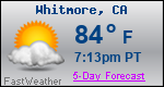 Weather Forecast for Whitmore, CA