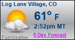 Weather Forecast for Log Lane Village, CO