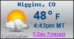 Weather Forecast for Wiggins, CO