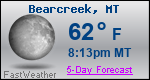 Weather Forecast for Bearcreek, MT