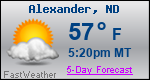 Weather Forecast for Alexander, ND