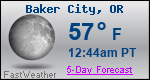 Weather Forecast for Baker City, OR