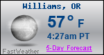 Weather Forecast for Williams, OR