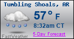 Weather Forecast for Tumbling Shoals, AR