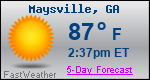 Weather Forecast for Maysville, GA