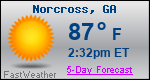 Weather Forecast for Norcross, GA