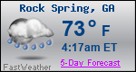 Weather Forecast for Rock Spring, GA