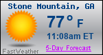 Weather Forecast for Stone Mountain, GA