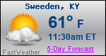 Weather Forecast for Sweeden, KY