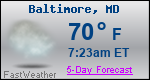 Weather Forecast for Baltimore, MD