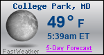 Weather Forecast for College Park, MD