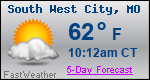 Weather Forecast for South West City, MO