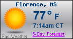 Weather Forecast for Florence, MS