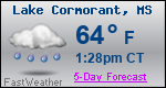 Weather Forecast for Lake Cormorant, MS