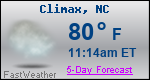 Weather Forecast for Climax, NC