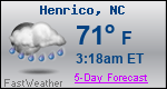 Weather Forecast for Henrico, NC