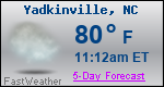 Weather Forecast for Yadkinville, NC