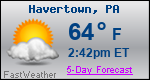Weather Forecast for Havertown, PA