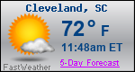 Weather Forecast for Cleveland, SC