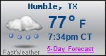 Weather Forecast for Humble, TX