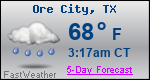 Weather Forecast for Ore City, TX