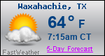 Weather Forecast for Waxahachie, TX