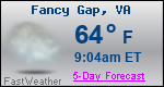 Weather Forecast for Fancy Gap, VA