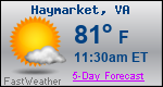 Weather Forecast for Haymarket, VA