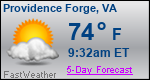 Weather Forecast for Providence Forge, VA