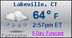 Weather Forecast for Lakeville, CT