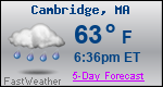 Weather Forecast for Cambridge, MA