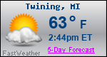 Weather Forecast for Twining, MI