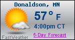 Weather Forecast for Donaldson, MN