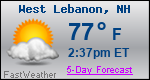 Weather Forecast for West Lebanon, NH