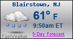 Weather Forecast for Blairstown, NJ
