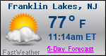 Weather Forecast for Franklin Lakes, NJ