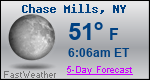 Weather Forecast for Chase Mills, NY