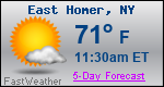 Weather Forecast for East Homer, NY