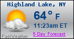 Weather Forecast for Highland Lake, NY