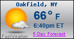 Weather Forecast for Oakfield, NY