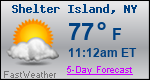 Weather Forecast for Shelter Island, NY